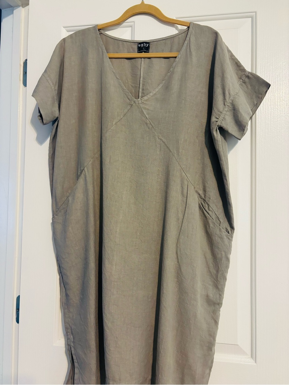 Esby Apparel Alice linen dress in light olive